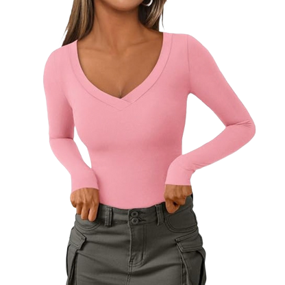 Women's V Neck Long Sleeve Shirts