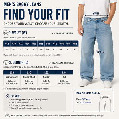 🔥 BEST SELLER | Men’s 90s Baggy Fit Jeans