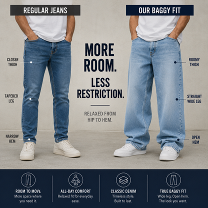 🔥 BEST SELLER | Men’s 90s Baggy Fit Jeans