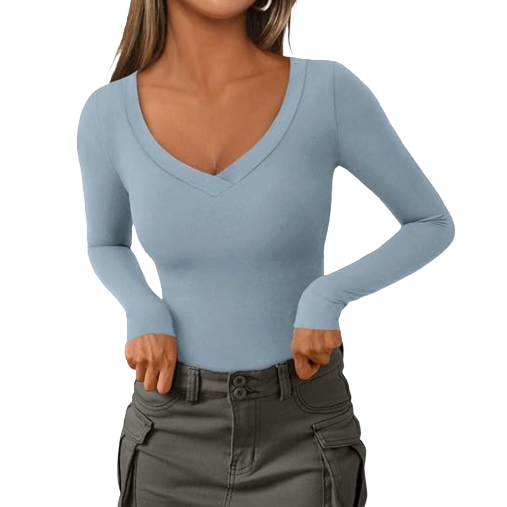 Women's V Neck Long Sleeve Shirts