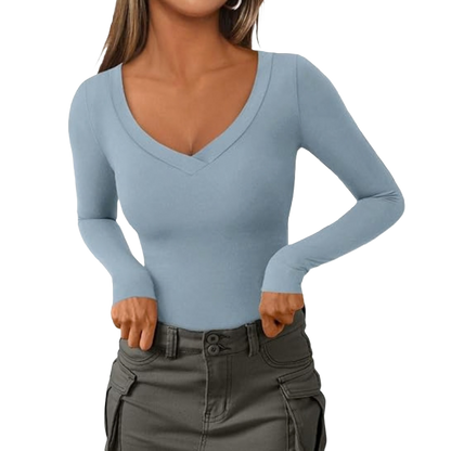 Women's V Neck Long Sleeve Shirts