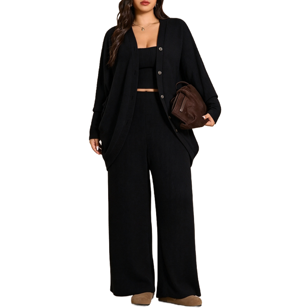Plus Size Women's 3-Piece Knit Set