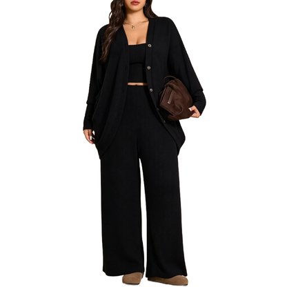 Plus Size Women's 3-Piece Knit Set