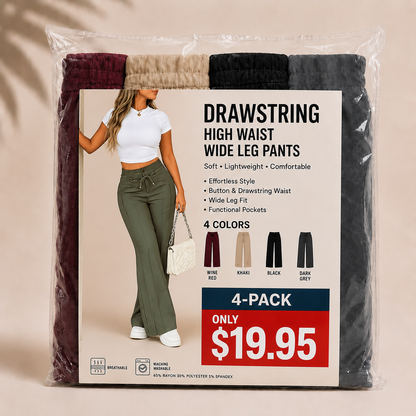⚡New Drawstring High Waist Wide Leg Pants