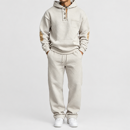 🏃‍Black Friday Sale⚡ Men's 2-Piece Textured Hoodie Tracksuit
