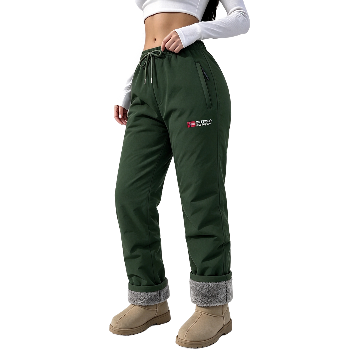 Women's Fleece-Lined Warm Long Pants