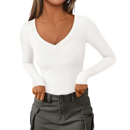 Women's V Neck Long Sleeve Shirts