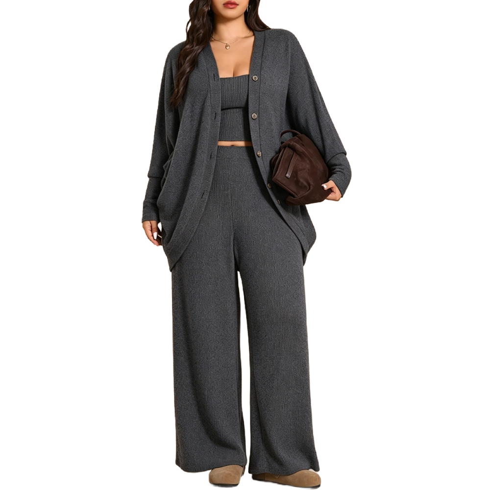 Plus Size Women's 3-Piece Knit Set