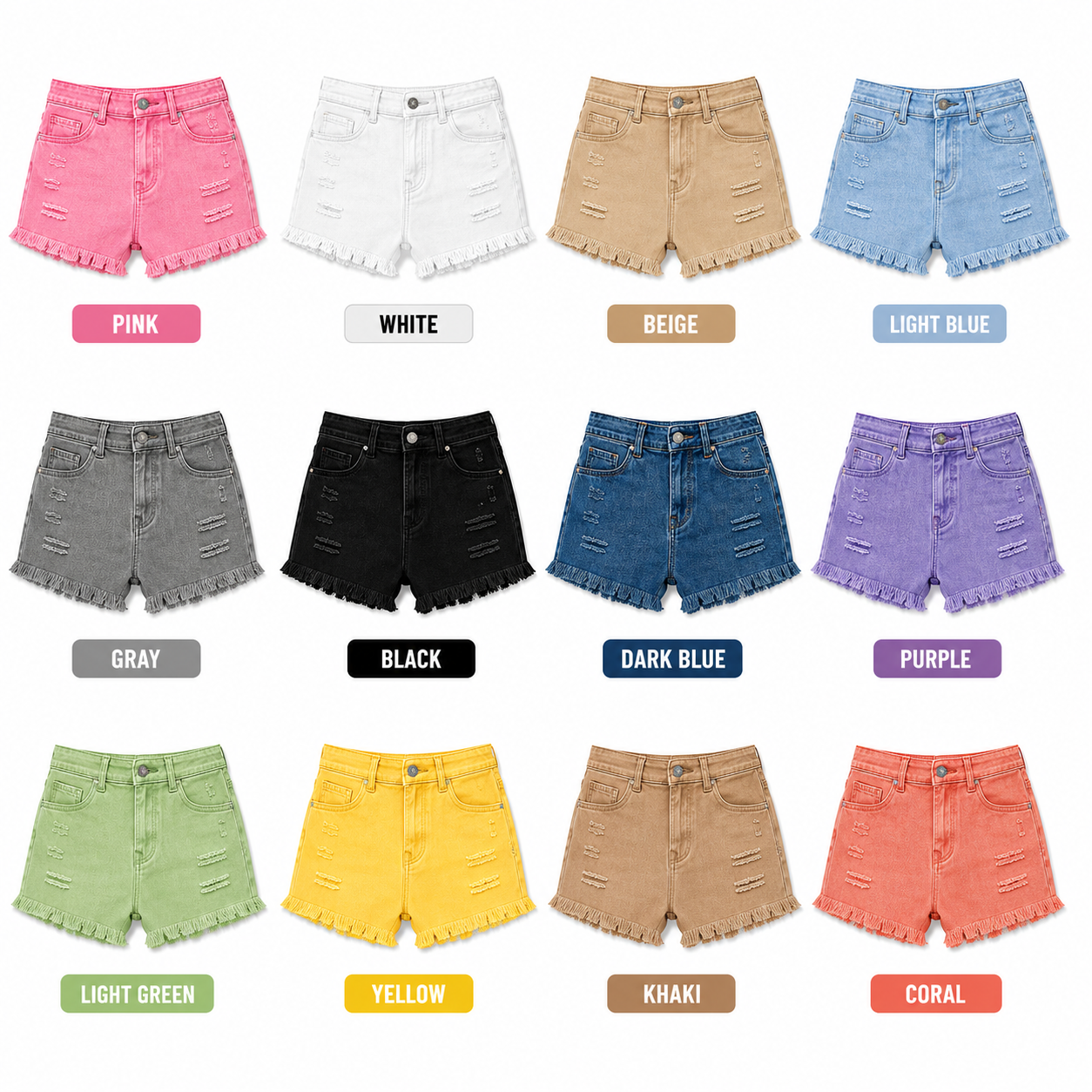 Women's Casual Mid Rise Denim Shorts