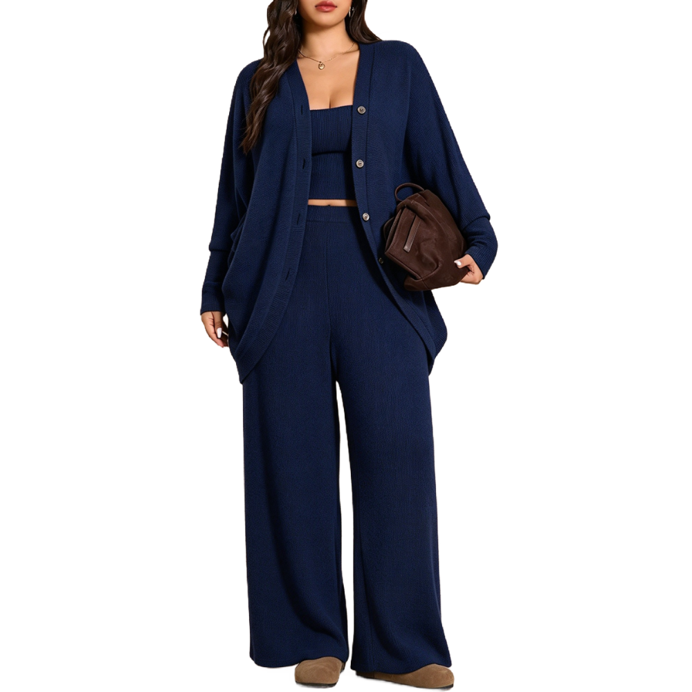 Plus Size Women's 3-Piece Knit Set