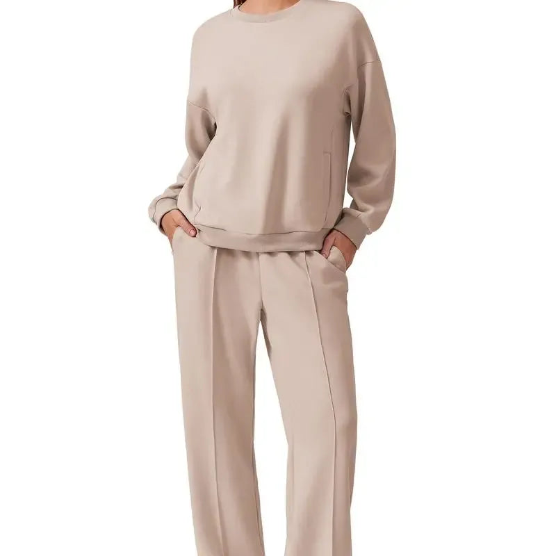 🔥2-Piece Sweatshirt & Pants Set – Comfy Travel or Home Outfit