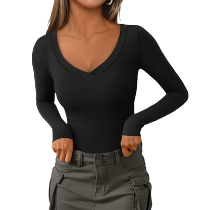 Women's V Neck Long Sleeve Shirts