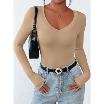 Women's V Neck Long Sleeve Shirts