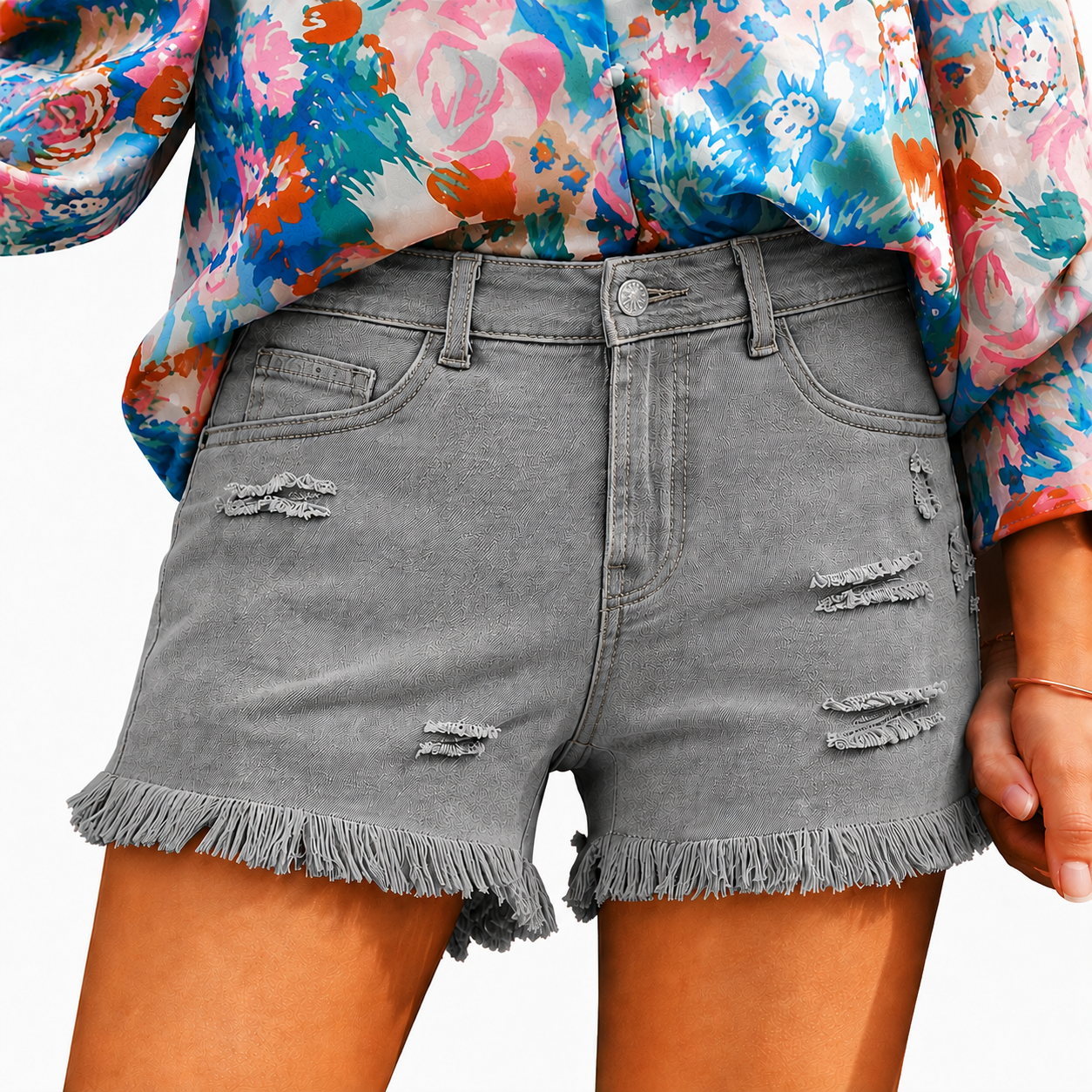 Women's Casual Mid Rise Denim Shorts