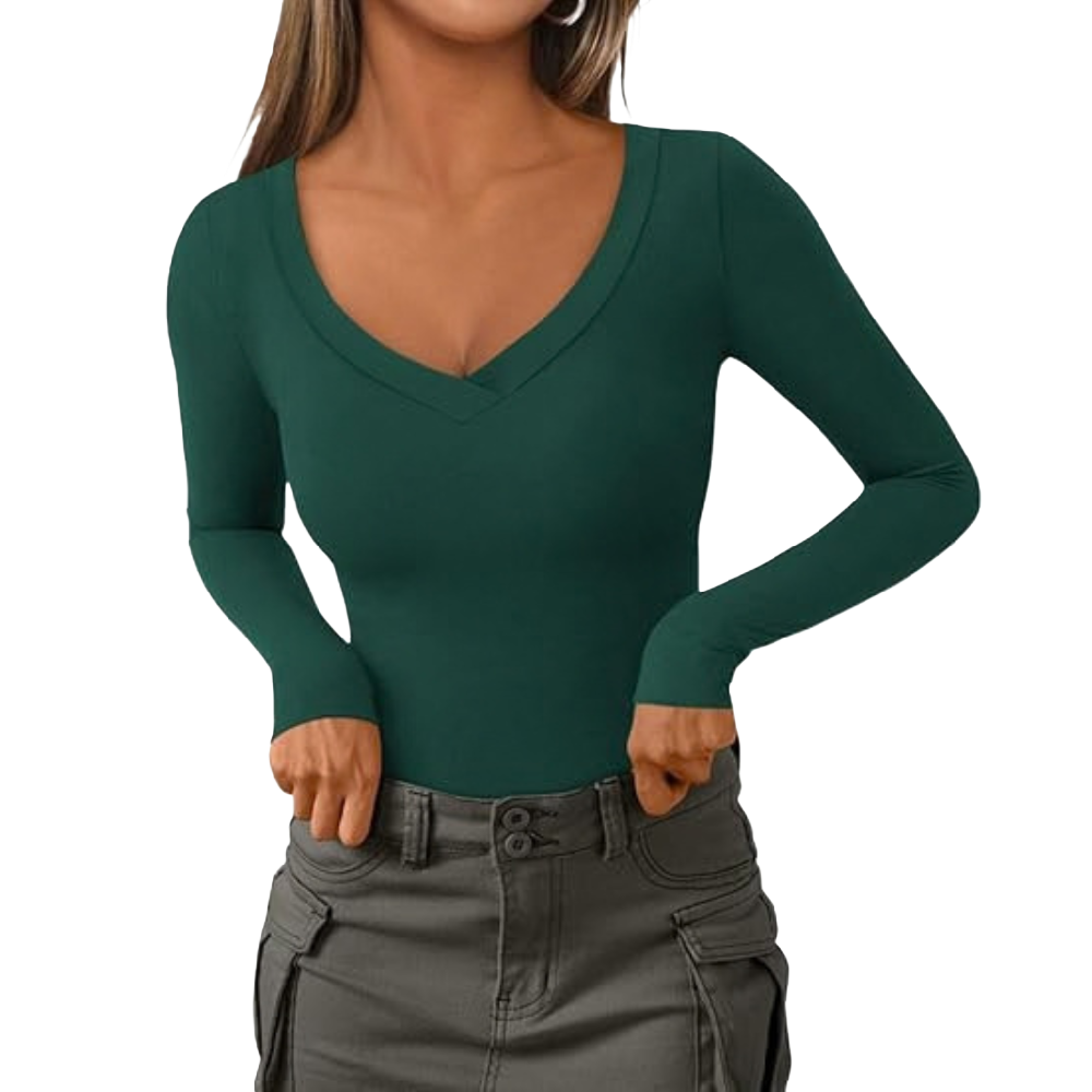 Women's V Neck Long Sleeve Shirts