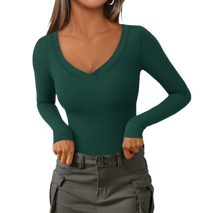 Women's V Neck Long Sleeve Shirts