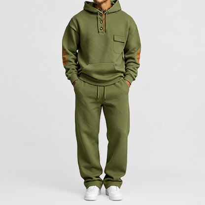 🏃‍Black Friday Sale⚡ Men's 2-Piece Textured Hoodie Tracksuit
