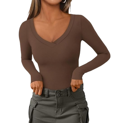 Women's V Neck Long Sleeve Shirts