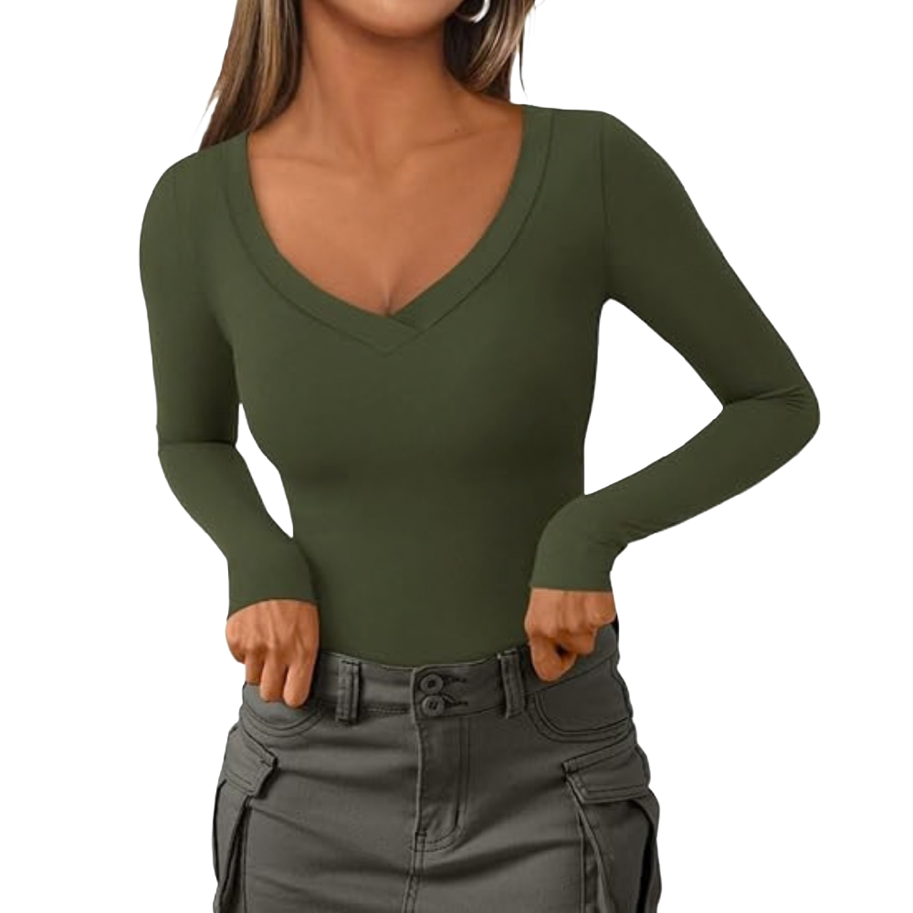 Women's V Neck Long Sleeve Shirts