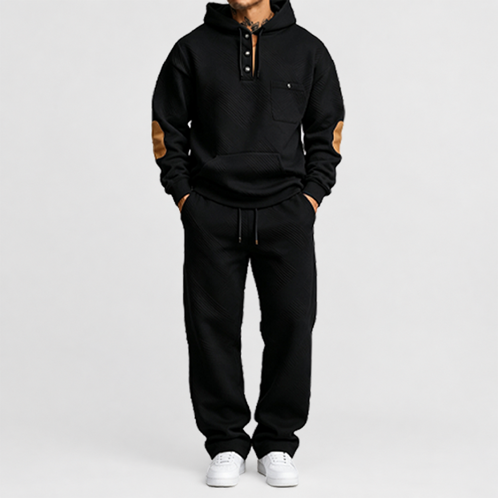 🏃‍Black Friday Sale⚡ Men's 2-Piece Textured Hoodie Tracksuit