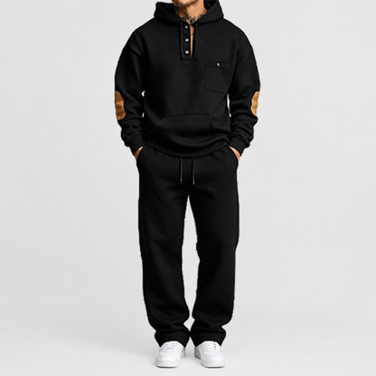 🏃‍Black Friday Sale⚡ Men's 2-Piece Textured Hoodie Tracksuit