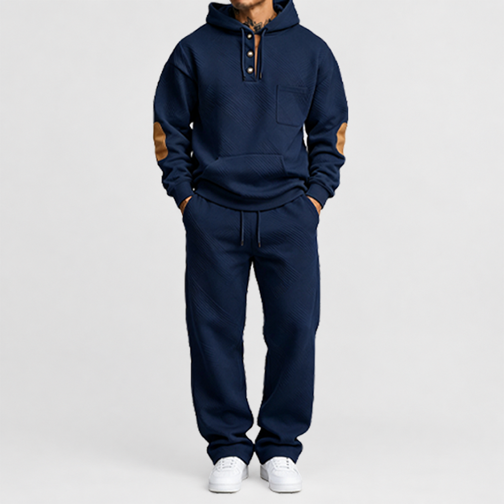 🏃‍Black Friday Sale⚡ Men's 2-Piece Textured Hoodie Tracksuit
