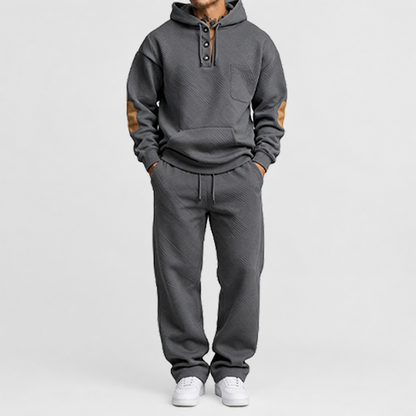 🏃‍Black Friday Sale⚡ Men's 2-Piece Textured Hoodie Tracksuit