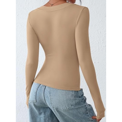 Women's V Neck Long Sleeve Shirts