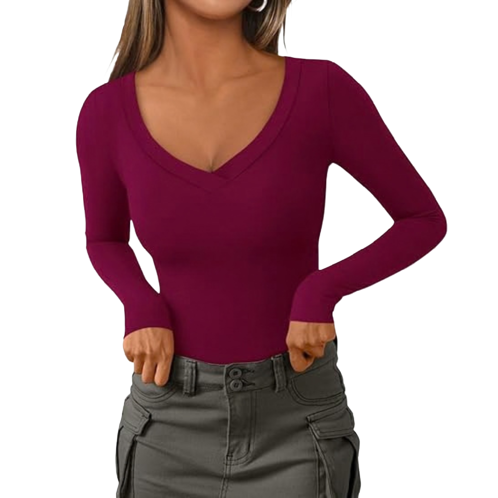 Women's V Neck Long Sleeve Shirts