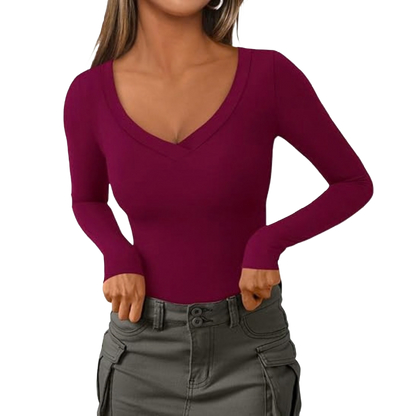 Women's V Neck Long Sleeve Shirts