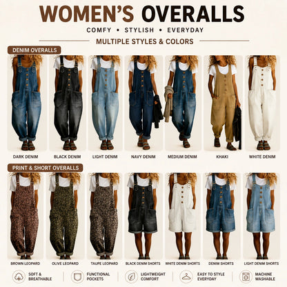 Vintage Loose Wide Leg Jean Bib Overalls