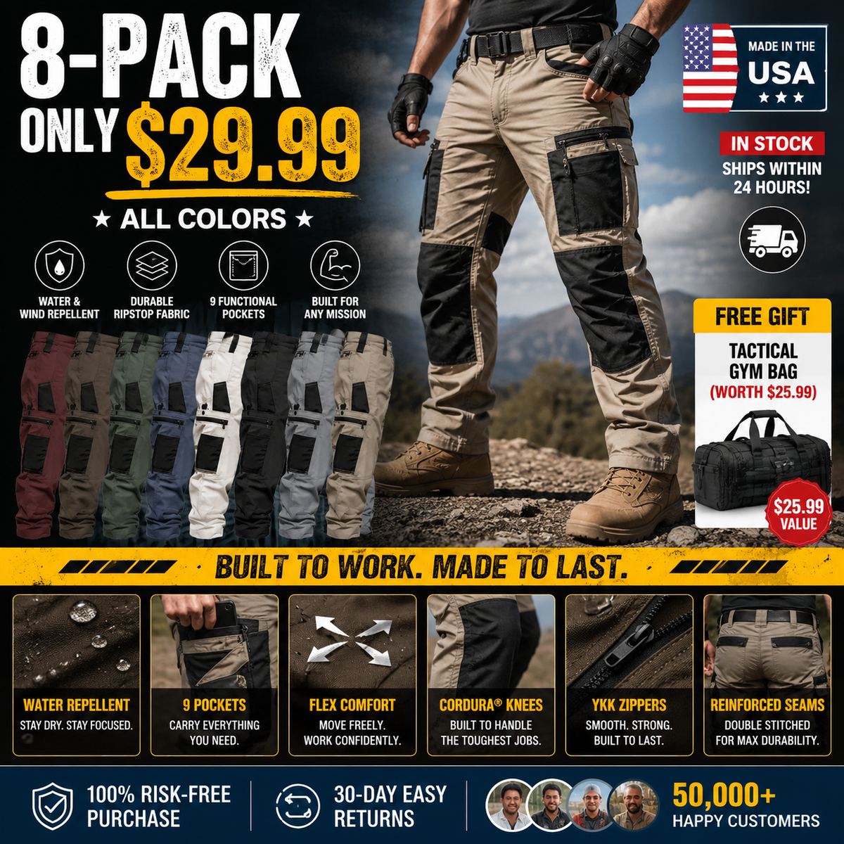🔥 Clearance Sale | Men's Loose-Fit Utility Jeans – Limited Stock