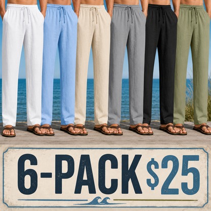 👍🔥Limited-Time Promotion-Men's Linen Casual Straight Leg Pants