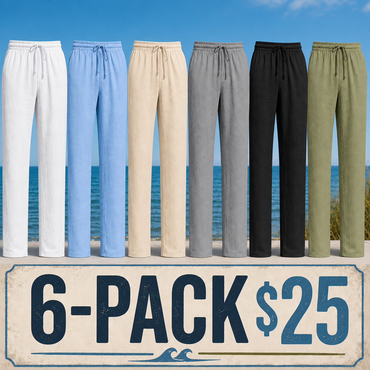 👍🔥Limited-Time Promotion-Men's Linen Casual Straight Leg Pants