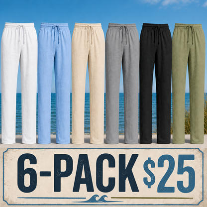 👍🔥Limited-Time Promotion-Men's Linen Casual Straight Leg Pants