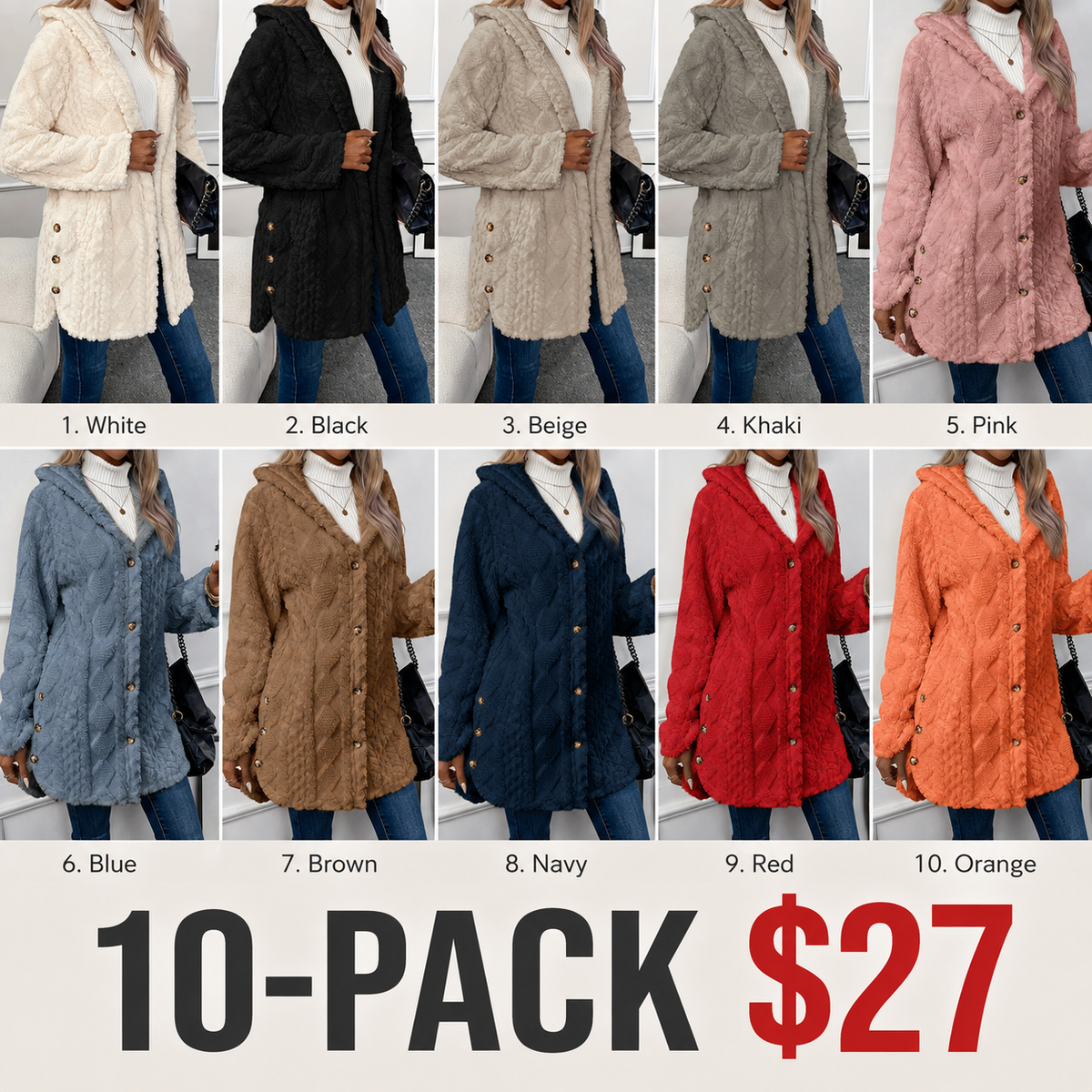 2026 Women's Hooded Cardigan Long Sleeve Coat