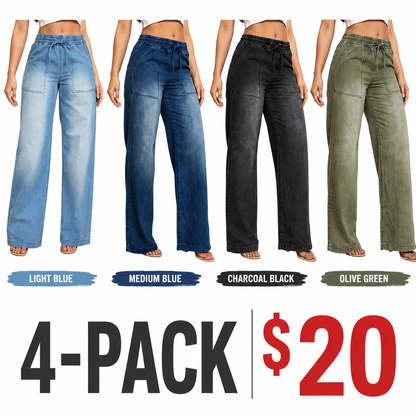 Women's Casual Straight Leg Denim Pants