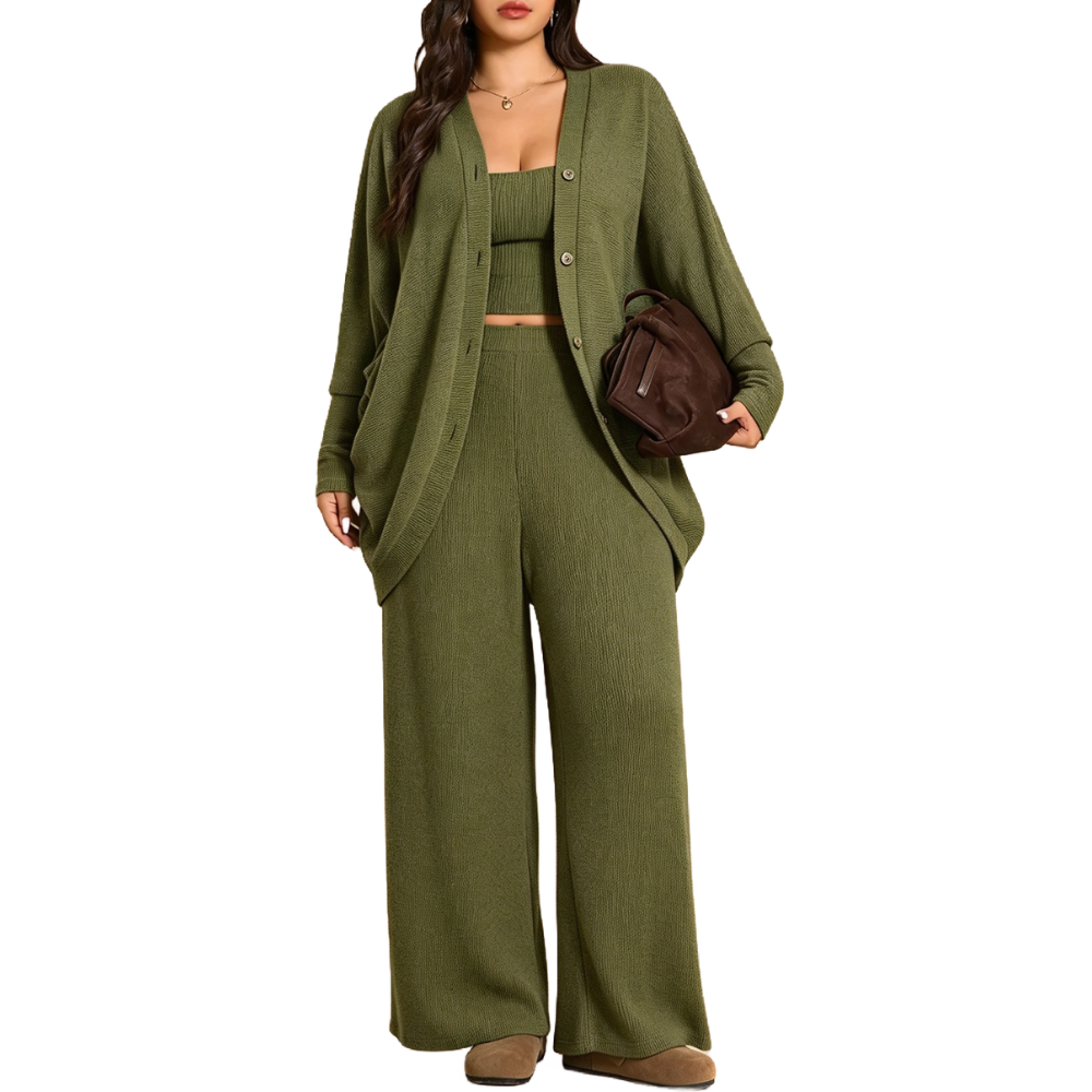 Plus Size Women's 3-Piece Knit Set