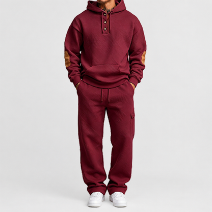 🏃‍Black Friday Sale⚡ Men's 2-Piece Textured Hoodie Tracksuit