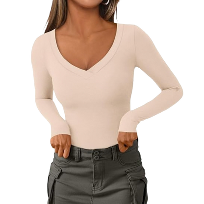 Women's V Neck Long Sleeve Shirts