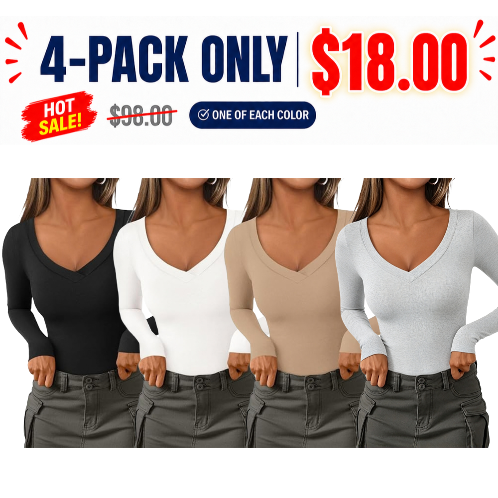 Women's V Neck Long Sleeve Shirts