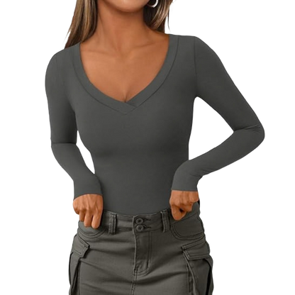 Women's V Neck Long Sleeve Shirts
