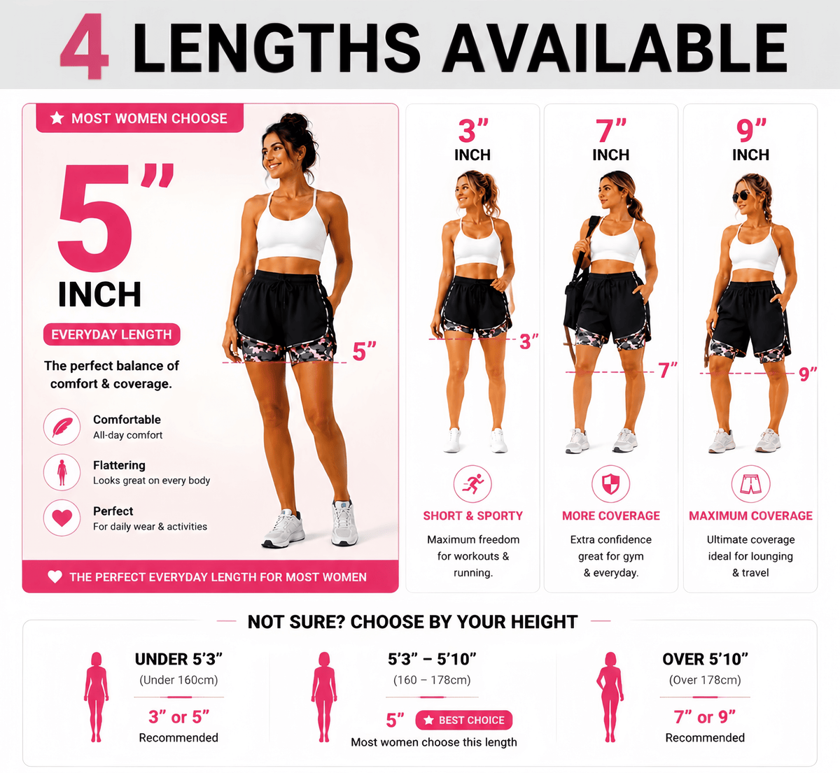 【LAST DAY SALE】Women’s casual athletic shorts with pockets