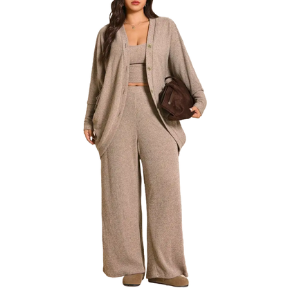 Plus Size Women's 3-Piece Knit Set