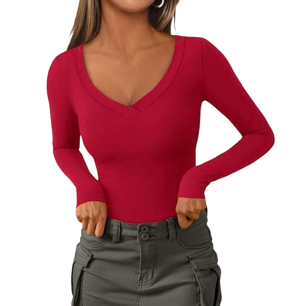 Women's V Neck Long Sleeve Shirts