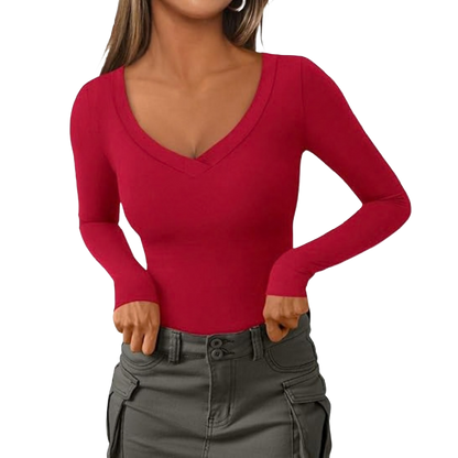 Women's V Neck Long Sleeve Shirts