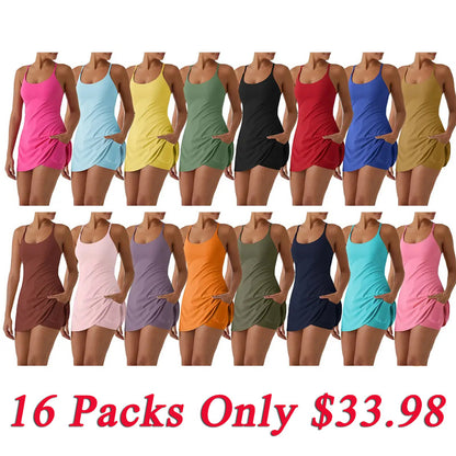 😍Promotion Day💥Backless Sleeveless Dresses With Pockets